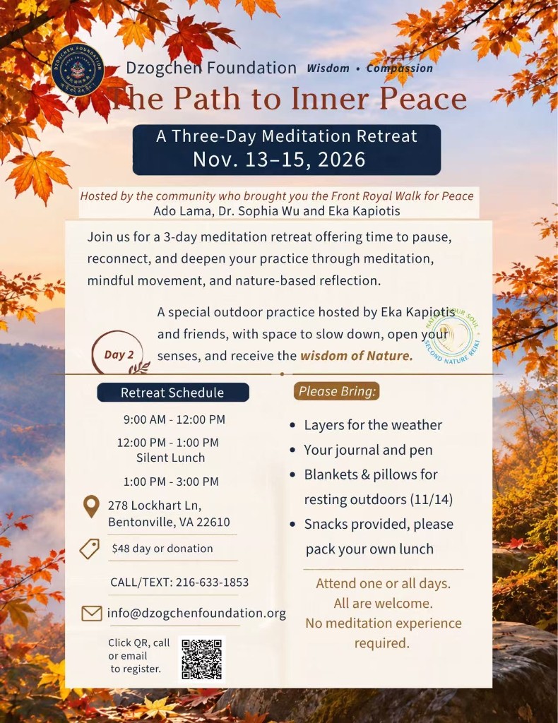The Path to Inner Peace flyer — November 13–15, 2026